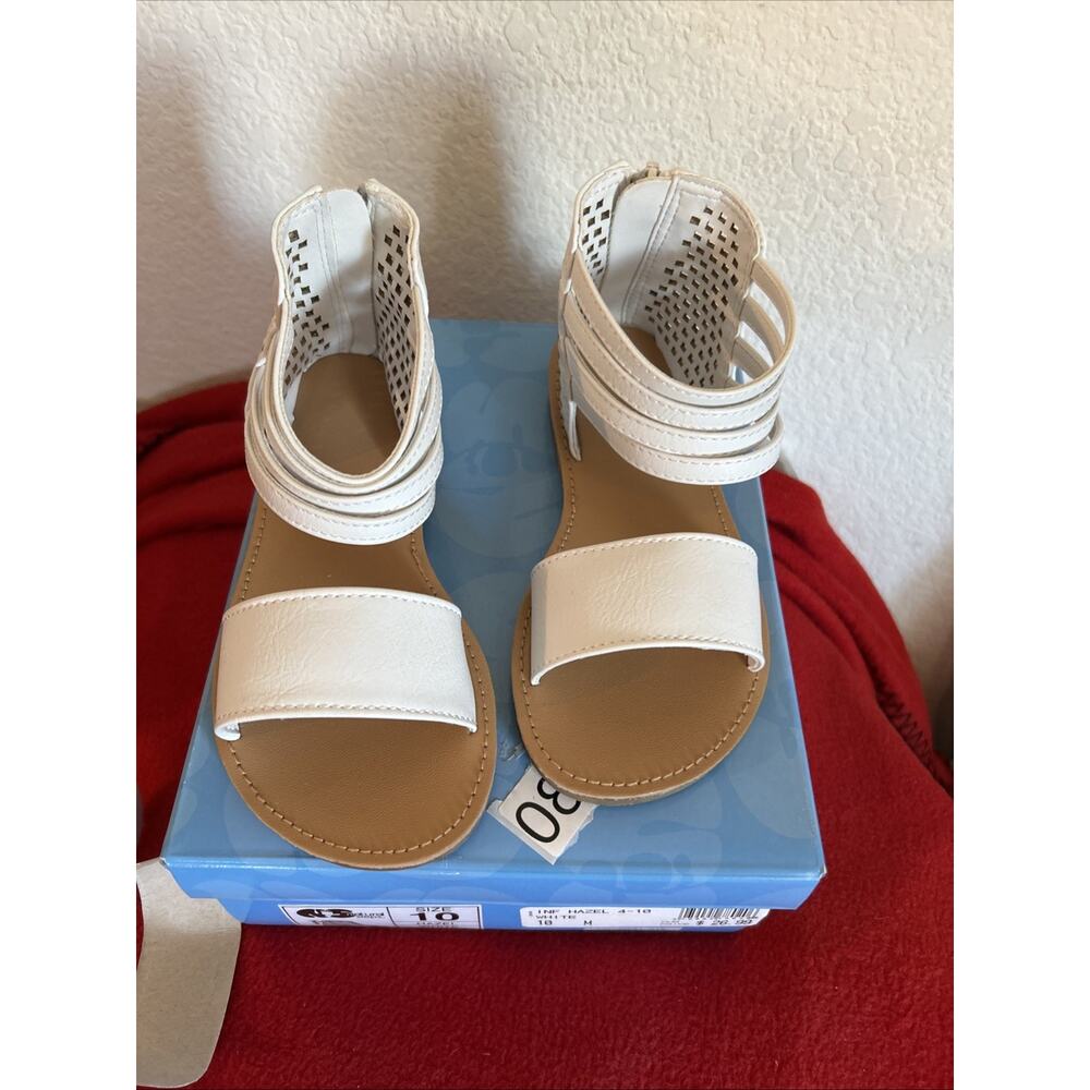 Girls Size 10 M New Hazel White Sandals Natural Steps